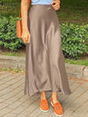 Jupe maxi en satin pour femme - élégance décontractée pour un style intemporel