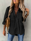 Blouse féminine ample avec poches - tenue décontractée et stylée, tissu respirant, polyvalente pour le bureau et les sorties
