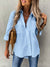 Blouse féminine ample avec poches - tenue décontractée et stylée, tissu respirant, polyvalente pour le bureau et les sorties