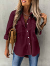 Blouse féminine ample avec poches - tenue décontractée et stylée, tissu respirant, polyvalente pour le bureau et les sorties