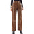 Pantalons en simili cuir pour femmes taille haute - design large et chic pour un style quotidien
