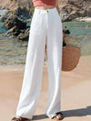 Pantalons larges pour femmes - lin léger pour un look décontracté à la plage