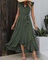 Robe maxi femme avec détails volantés - robe légère à tiers et nœud pour vos événements d'été