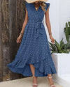 Robe maxi femme avec détails volantés - robe légère à tiers et nœud pour vos événements d'été
