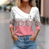 Blouse fleurie femme - élégante blouse à manches trois-quarts pour toutes les occasions