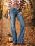 Jean flare tendance pour femmes - look décontracté en bleu
