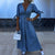 Robe en denim pour femme - robe maxi boutonnée tendance en bleu pour le quotidien