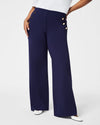 Pantalons à taille haute et jambes larges en tissu doux - ajustement polyvalent pour tenue décontractée ou de bureau