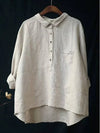 Chemise en lin femme légère à manches longues - blouse décontractée pour un style polyvalent