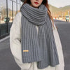Écharpe chunky en tricot - écharpe en mélange de laine pour femmes tendance