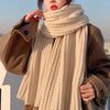 Écharpe chunky en tricot - écharpe en mélange de laine pour femmes tendance