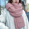 Écharpe chunky en tricot - écharpe en mélange de laine pour femmes tendance