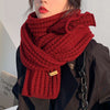Écharpe chunky en tricot - écharpe en mélange de laine pour femmes tendance