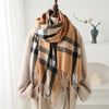 Écharpe d'hiver luxe - mélange de cachemire doux avec des franges