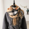 Écharpe d'hiver luxe - mélange de cachemire doux avec des franges