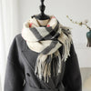 Écharpe d'hiver luxe - mélange de cachemire doux avec des franges