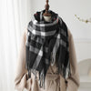 Écharpe d'hiver luxe - mélange de cachemire doux avec des franges