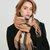 Écharpe d'hiver luxe - mélange de cachemire doux avec des franges