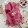 Écharpe en laine de luxe - foulard doux pour femmes avec détails à franges