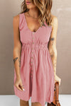 Robe chemise sans manches mini en tissu doux - look d'été décontracté pour un style sans effort
