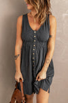 Robe chemise sans manches mini en tissu doux - look d'été décontracté pour un style sans effort
