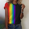 T-shirt rayé arc-en-ciel pour femmes - haut décontracté vif pour les journées d'été