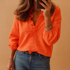 Blouse à volants pour femmes - élégante et décontractée, parfaite pour le travail