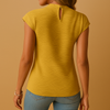 Blouse texturée élégante pour femme - haut léger à manches courtes pour le travail et les occasions décontractées