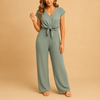 Jumpsuit féminin chic à décolleté en v - vêtement élégant pour le bureau ou les sorties décontractées