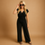 Jumpsuit féminin chic à décolleté en v - vêtement élégant pour le bureau ou les sorties décontractées
