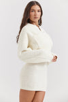 Ensemble 2 pièces en chenille crème - look tendance pour femmes