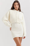 Ensemble 2 pièces en chenille crème - look tendance pour femmes