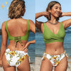 Ensemble bikini 2 pièces - haut croisé et bas à motifs