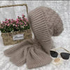 Ensemble bonnet et écharpe tricoté 2 pièces - accessoire hivernal tendance