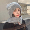 Ensemble bonnet et écharpe tricotés - accessoires d'hiver pour femmes