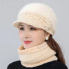 Ensemble chapeau et écharpe d'hiver pour femmes - accessoire en fausse fourrure luxueuse
