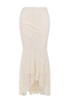 Ensemble corset en dentelle crème vintage et jupe maxi - élégance féminine
