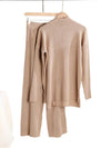 Ensemble de détente 2 pièces - pull en tricot et pantalon confort doux
