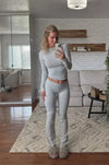 Ensemble de détente 2 pièces - tenue grise douillette pour femmes