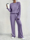 Ensemble de détente à rayures en 2 pièces - tenue de pyjama élégante pour femmes