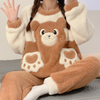 Ensemble de détente en peluche marron - ensemble pyjama femme