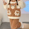 Ensemble de détente en peluche marron - ensemble pyjama femme