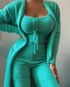 Ensemble de détente en polaire 3 pièces - pyjama doux pour l'automne et l'hiver