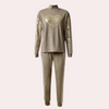 Ensemble de détente khaki 2 pièces - tenue assortie tendance pour femmes
