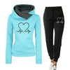 Ensemble de jogging 2 pièces - hoodie imprimé rythme cardiaque et joggers