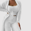 Ensemble de loungewear 2 pièces - cardigan en peluche et crop top pour femmes