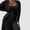 Ensemble de loungewear 2 pièces - cardigan en peluche et crop top pour femmes