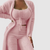 Ensemble de loungewear 2 pièces - cardigan en peluche et crop top pour femmes
