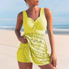 Ensemble de maillot de bain tankini 2 pièces - élégance féminine au bord de l'eau