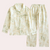 Ensemble de pyjama 2 pièces en coton blanc à imprimé floral - vêtements de nuit pour femmes